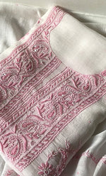 将图像加载到图库查看器中， Women's Lakhnavi Handcrafted Unstitched Mul Chanderi Kurta And Dupatta Set - HONC0312096