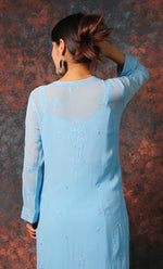 Load image into Gallery viewer, Fareeha Women&#39;s Lakhnavi Handcrafted Viscose Georgette Chikankari Kurti - HONC0318837
