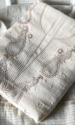 Load image into Gallery viewer, Mor Women's Lakhnavi Handcrafted Mul Chanderi Unstitched Kurta And Dupatta Set- HONC0320720