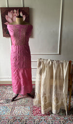 Load image into Gallery viewer, Women's Lakhnavi Handcrafted Tussar Silk Chikankari Kurta And Dupatta Set - HONC0339803