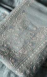 将图像加载到图库查看器中， Women&#39;s Lakhnavi Handcrafted Munga Silk Chikankari Kurta And Dupatta Set- HONC0275145
