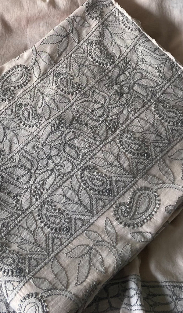 Hiba Women's Lakhnavi Handcrafted Unstitched Cotton Chikankari Suit Material - HONC0348836