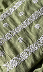 将图像加载到图库查看器中， Women&#39;s Lucknowi Handcrafted Kota Cotton Chikankari Unstitched Kurta And Dupatta Set - HONC0312640
