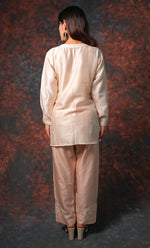 Load image into Gallery viewer, Women&#39;s Lakhnavi Handcrafted Chanderi Silk Chikankari Top And Pant Set - HONC0310746
