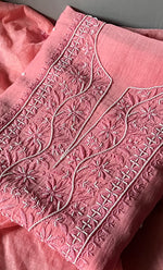 Load image into Gallery viewer, Women&#39;s Lakhnavi Handcrafted Mul Chanderi Unstitched Kurta And Dupatta Set - HONC0310808
