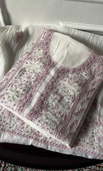 将图像加载到图库查看器中， Saanvi Women's Lakhnavi Handcrafted Mul Chanderi Unstitched Kurta And Dupatta Set- HONC0337745