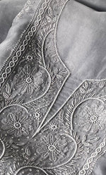 Load image into Gallery viewer, Women&#39;s Lakhnavi Handcrafted Pure Organza Chikankari Unstitched Kurta And Dupatta Set- HONC0314169
