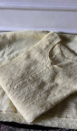 Load image into Gallery viewer, Women's Lakhnavi Handcrafted Mul Chanderi Semi - Stitchd Kurta And Dupatta Set - HONC0322125