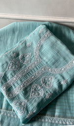 将图像加载到图库查看器中， Aavya  Women's Lakhnavi Handcrafted Mul Chanderi Unstitched Kurta And Dupatta Set - HONC0348671
