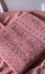 Load image into Gallery viewer, Women&#39;s Lakhnavi Handcrafted Viscose Georgette Chikankari Full Suit Material - HONC0277011
