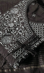 Load image into Gallery viewer, Women's Lakhnavi Handcrafted Mul Chanderi Semi-Stitched Angrakha And Dupatta Set - HONC0281965