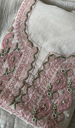 Load image into Gallery viewer, Women&#39;s Lakhnavi Handcrafted Mul Chanderi Unstitched Kurta And Dupatta Set - HONC0266433
