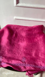 Load image into Gallery viewer, Women&#39;s Lakhnavi Handcrafted Pure Organza Chikankari Unstitched Kurta And Dupatta Set- HONC0304142
