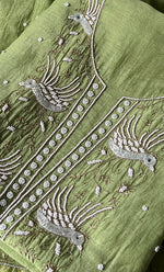 将图像加载到图库查看器中， Chidiya Women's Lakhnavi Handcrafted Mul Chanderi Unstitched Kurta And Dupatta Set- HONC0330295