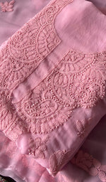 Laila Women's Lucknowi Handcrafted Faux-Georgette Unstitched Chikankari Suit Material - HONC0347507