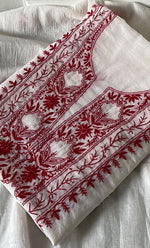 Load image into Gallery viewer, Women&#39;s Lakhnavi Handcrafted Mul Chanderi Unstitched Kurta And Dupatta Set - HONC0311225
