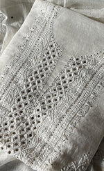 将图像加载到图库查看器中， Women's Lakhnavi Handcrafted Mul Chanderi Unstitched Kurta And Dupatta Set- HONC0267147