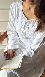 Load image into Gallery viewer, Women&#39;s Lucknowi Handcrafted Cotton Kurti  - HONC0296920
