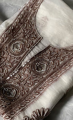 Load image into Gallery viewer, Women&#39;s Lakhnavi Handcrafted Pure Organza Chikankari Unstitched Kurta And Dupatta Set-  HONC0299227
