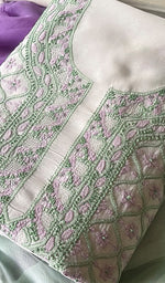 Load image into Gallery viewer, Women&#39;s Lakhnavi Handcrafted Cotton Chikankari Suit Material - HONC0291809
