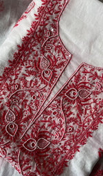 Load image into Gallery viewer, Women&#39;s Lakhnavi Handcrafted Mul Chanderi Unstitched Kurta And Dupatta Set - HONC0278140
