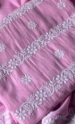 Load image into Gallery viewer, Alishba Women&#39;s Lucknowi Handcrafted Kota Cotton Chikankari Unstitched Kurta And Dupatta Set - HONC0312639
