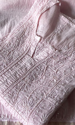 Load image into Gallery viewer, Women&#39;s Lakhnavi Handcrafted Mul Chanderi Semi - stitched Chikankari Full Suit Material - HONC0319559
