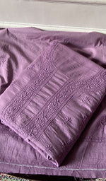 将图像加载到图库查看器中， Women's Lakhnavi Handcrafted Unstitched Cotton Chikankari Kurta Dupatta Set - HONC0362880