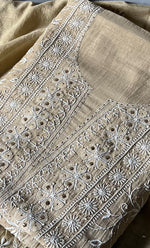 将图像加载到图库查看器中， Women&#39;s Lakhnavi Handcrafted Mul Chanderi Unstitched Kurta And Dupatta Set - HONC0296493

