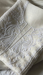 Load image into Gallery viewer, Women&#39;s Lakhnavi Handcrafted Pure Organza Chikankari Unstitched Kurta And Dupatta Set- HONC0300417

