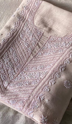Load image into Gallery viewer, Women's Lakhnavi Handcrafted Mul Chanderi Unstitched Chikankari Full Suit Material - HONC0298566