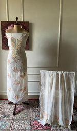 Load image into Gallery viewer, Titlee Women's Lakhnavi Handcrafted Mul Chanderi Unstitched Kurta And Dupatta Set - HONC0484661