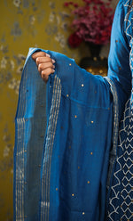 将图像加载到图库查看器中， Women&#39;s Lakhnavi Handcrafted Mul Chanderi Chikankari Stitched Kurta, Dupatta And Pant Set - HONC0321828
