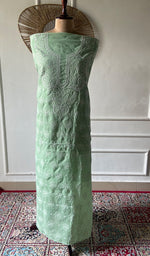 Load image into Gallery viewer, Women's Lakhnavi Handcrafted Cotton Chikankari Unstitched Kurti Fabric - HONC0367473