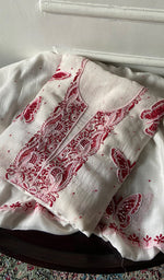 Load image into Gallery viewer, Titlee Women's Lakhnavi Handcrafted Mul Chanderi Unstitched Kurta And Dupatta Set - HONC0347333