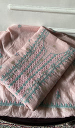 Load image into Gallery viewer, Women's Lakhnavi Handcrafted Chanderi Silk Unstitched Chikankari Full Suit - HONC0321899