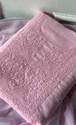 将图像加载到图库查看器中， Women's Lakhnavi Handcrafted Unstitched Cotton Chikankari Suit Material - HONC0329388