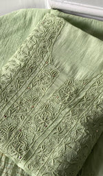 Load image into Gallery viewer, Women's Lakhnavi Handcrafted Mul Chanderi Unstitched Kurta And Dupatta Set - HONC0278948