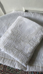 Load image into Gallery viewer, Women's Lakhnavi Handcrafted Mul Chanderi Unstitched Kurta And Dupatta Set - HONC0321756