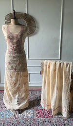 Load image into Gallery viewer, Zoha Women's Lakhnavi Handcrafted Mul Chanderi Unstitched Kurta And Dupatta Set- HONC0365496