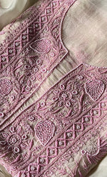 Load image into Gallery viewer, Women&#39;s Lakhnavi Handcrafted Pure Organza Chikankari Unstitched Kurta And Dupatta Set- HONC0296105

