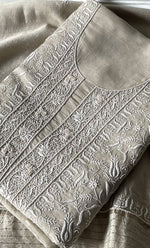 Load image into Gallery viewer, Women&#39;s Lakhnavi Handcrafted Munga Silk Chikankari Kurta And Dupatta Set- HONC0256730
