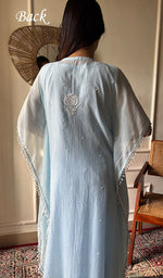 Load image into Gallery viewer, Women's Lucknowi Handcrafted Mul chanderi Chikankari Kaftan - HONC07860458