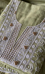 将图像加载到图库查看器中， Mehr Women&#39;s Lakhnavi Handcrafted Maheshwari Mul Chanderi Kurta And Dupatta Set - HONC0285404
