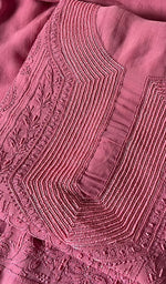 Load image into Gallery viewer, Women&#39;s Lakhnavi Handcrafted Viscose Georgette Chikankari Full Suit Material - HONC0258398
