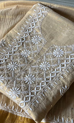 将图像加载到图库查看器中， Women's Lakhnavi Handcrafted Tissue Chanderi Unstitched Kurta And Dupatta Set - HONC0278195