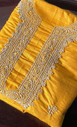 将图像加载到图库查看器中， Lucknowi Handcrafted Cotton Chikankari Unstitched Men&#39;s Kurta Fabric - HONC0297366
