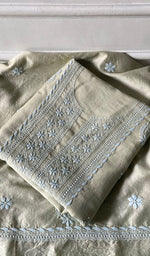 Load image into Gallery viewer, Women's Lakhnavi Handcrafted Chanderi Silk Unstitched Chikankari Full Suit - HONC0350702