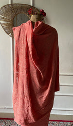Load image into Gallery viewer, Women's Lakhnavi Handcrafted Pure Silk Georgette Chikankari Saree - HONC0309585