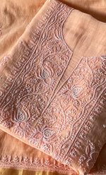 Load image into Gallery viewer, Women&#39;s Lakhnavi Handcrafted Unstitched  Mul Chanderi Chikankari Full Suit Material - HONC0301699
